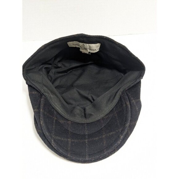 Country Gentleman Wool Blend Newsboy Cap Hat Medium Dark Gray Plaid Fitted - Picture 6 of 7